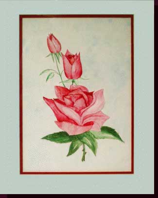 Floral Paintings, Flower Paintings, Paintings of Roses, Watercolor Rose Paintings - Three Roses