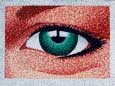 Abstract Pointilism Portrait paintings - Emerald - Click to View Larger Image