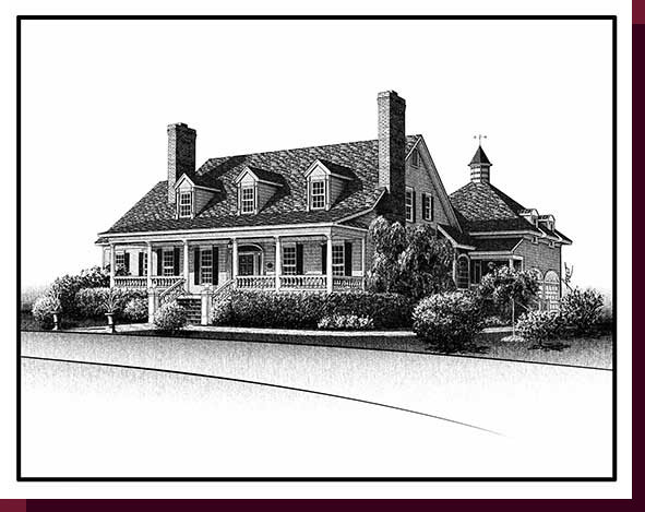 Home Portraits: Pen and Ink House Portraits, Renderings & Illustrations - Victorian B Pen & Ink House Portrait - Click to View Close-Up