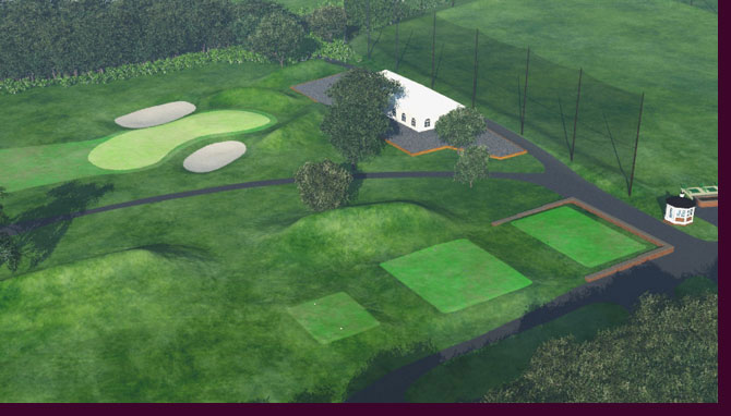 3d Rendering and modeling of Golf Courses - Marine Park Golf Course - New Tenth Green and Hospitality Tent - View-C