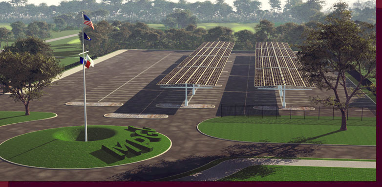  3d Rendering and Modeling of Golf Courses - Marine Park Golf Course - New Parking Lot with Solar Carports