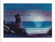 Seascape Paintings, Seascape Sunset Paintings, Beach Paintings - Lighthouse Paintings - Hideaway I - Click to View Larger Image