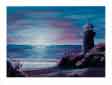 Seascape Paintings, Seascape Sunset Paintings, Beach Paintings - Lighthouse Paintings - Hideaway II - Click to View Larger Image